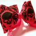 Mens Bow tie - Orange damask skull tie