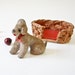 West German Poodle Dog In Basket - Vintage Kitsch
