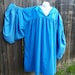 Distressed Irish Leine Shirt Renaissance Men Women Unisex Garb Peasant Wench BIG Gathered Sleeves Blue