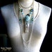 Quartz Crystal Point Necklace Blue Spiral Ammonite Pagan Goddess Amulet NEPTUNE'S DAUGHTER by Spinning Castle