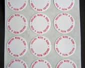 Valentine Stickers, Sealed With A Kiss, SWAK, 1 1/4 inch Round Stickers Il_170x135