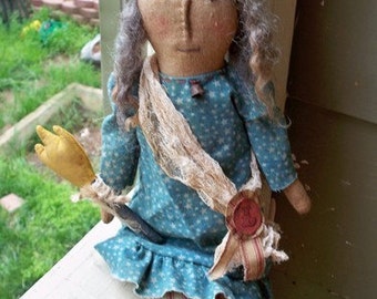 PDF Downloadable Pattern - Primitive Liberty Lady Doll - E-Pattern - Hafair