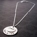 Wedding Date and Couples Initials Necklace - Hand Stamped Personalized Sterling Silver Pendant for the Bride