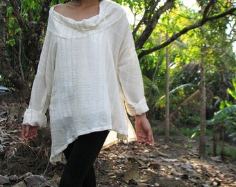 Sassy me long...natural Ivory linen cotton blend 1408 S,M,L