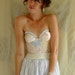 Flutter Bustier Dress... Size Small... Tea Stained Eco Friendly Recycled Corset Butterfly Rococo Fairy Evening Prom Party Formal