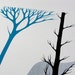 STUDIO SALE - Norwegian Wood 2 - Minimal Contemporary Original Watercolour Tree Forest Painting - by Natasha Newton