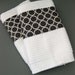 Set of Hand Towels - Gray and White Mod Circles - Kitchen Towels Grey - gift under 20