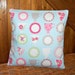 pale blue pink roses tea cup pillow cover, cushion cover 16 inch