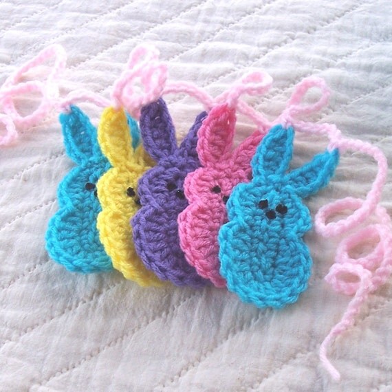 Crochet Marshmallow Peeps Garland Easter Bunny Crochet