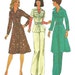 Simplicity 7649 1970s Misses SAFARI Dress Top and Pants Pattern Womens Vintage Sewing Pattern Size 8 Bust 31 1/2