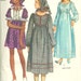 1970s Simplicity 9120 Peasant Dress and Scarf Pattern Mini Midi Maxi Empire Waist Womens Vintage Sewing Pattern Size 12 Bust 34