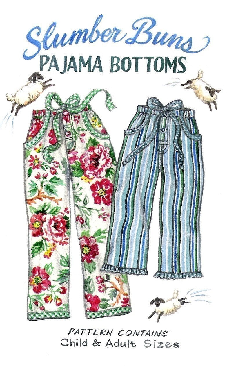Slumber Buns Pajama Bottoms Pattern by Paisley Pincushion