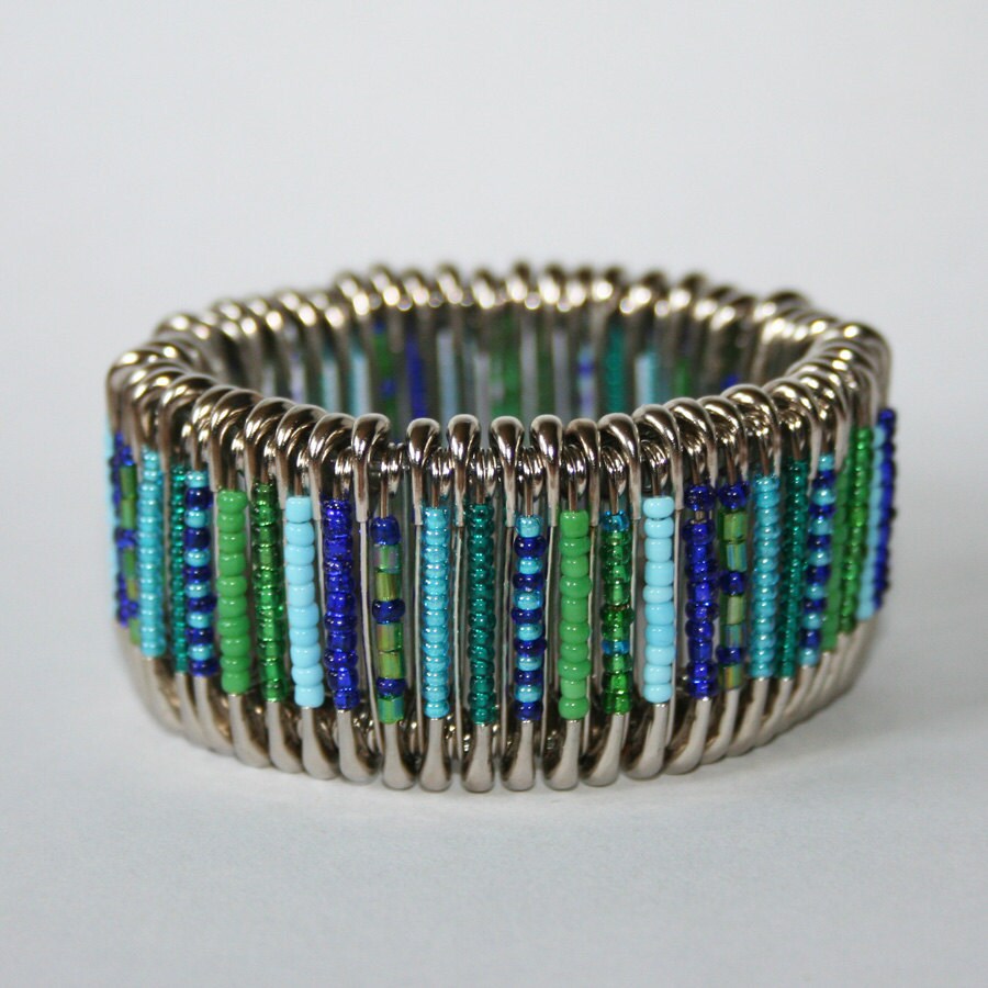 Iris Safety Pin Bracelet by MysticLily on Etsy