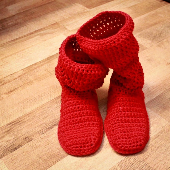 Crochet Slipper Pattern Mamachee Boots Adult Women Sizes