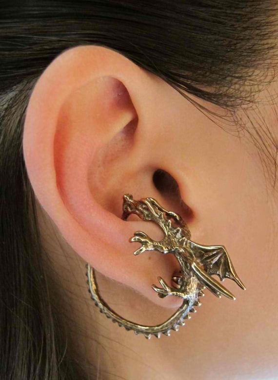 Bronze Dragon Whisperer Hoop - Ear Cuff