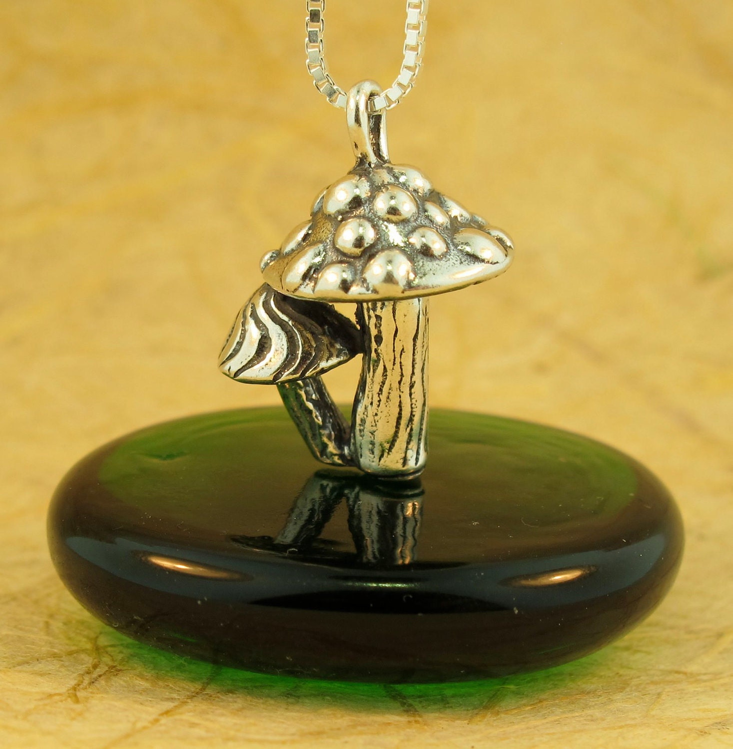 Silver Mushroom Charm Necklace main image 1