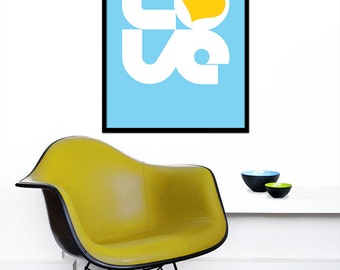 Typography poster print love - Biglove - Summer 50x70cm