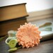 Handmade Crochet Bookmark Peach Dahlia Flower