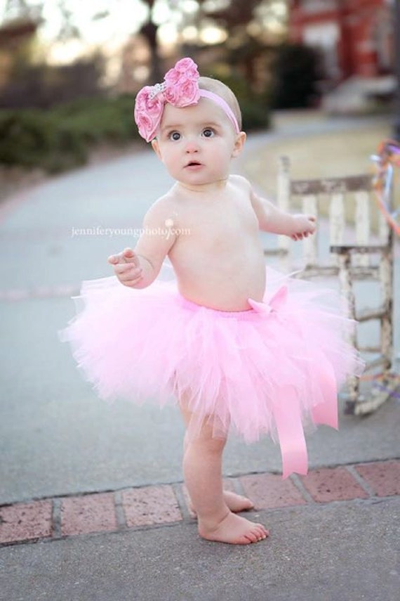Pink Baby tutu set Pink Princess First Birthday Tutu and