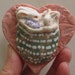 Ceramic Mommy and Baby Snuggle Bunny Heart Bed Sculpture Animal Art - Next Day Shipping