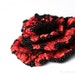 Felted flower brooch Bright deep scarlet red and jet black flower Red original brooch Silk wool felt jewelry Mother's day gift for her