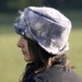 felted hat made from grey merino wool, unique grey felt hat handmade in france zoe