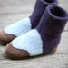 Wool Baby Slipper Boots, Leather Soles, size 0-12 months, Milk for the Morning Cake