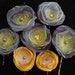 Custom Bridal Floral Bobby Pins - Gray and Yellow - Fabric Flowers in Your Wedding Colors - Bridesmaids - Flower Girls