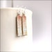 Orange White Ombre Textured Rectangle - Patina Earrings - Gradient Earrings-