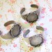 3 Round Lace Edge Silver Ring Blanks, 13 mm cab setting, Adjustable wide band, oxidized, rustic, Sterling Silver plated