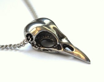 Bird Skull Necklace Silver Plated Bird Skull Necklace Bird Skull Pendant Bird Skull Necklace 006