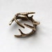 Whitetail Deer Antler Ring Bronze Adjustable Antler Ring 075