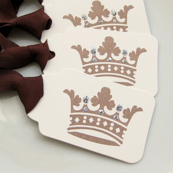 Crown Gift Tags Set of 6 Custom Colors Available