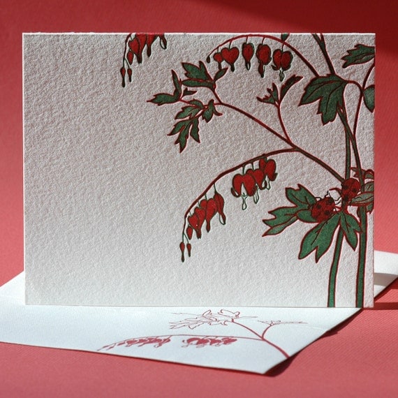 Items similar to Bleeding Heart Note Card on Etsy