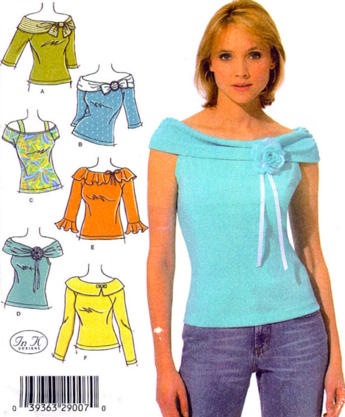 PLUS SIZE TOP Sewing Pattern Six Misses Knit Tops Uncut