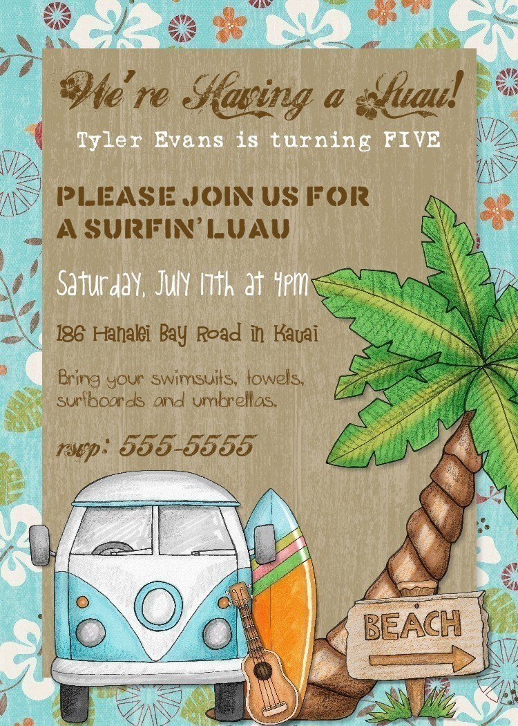 Surf Birthday Party Invitations 7