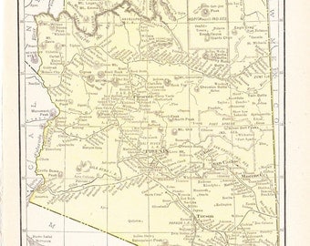 1916 State Map Arizona - Vintage Antique Map Great for Framing