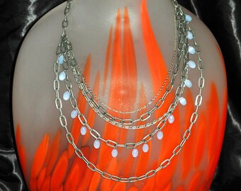 Amethyst and Chains Statement Necklace