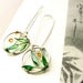Bamboo Earrings. Silver Circle Earrings. Green Earrings. Dangle Earrings. Colorful Earrings. Silver Wire Jewelry. Round Earrings.