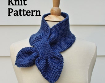 Knit scarf pattern - keyhole scarf pattern - unique no slip warm winter ...