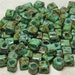 4mm Opaque Turquoise Picasso TOHO HYBRID Glass Cube Beads 10 Grams (D281)