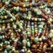 Bohemian Gypsy Picasso Mix 5mm Vintage Tile Beads 6mm Bicone Beads 7x4mm Faceted Rondel Beads and 6/0 Czech Glass Seed Beads 6 Strand Hank