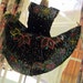 Vintage Mexican Circle Skirt and Top Hand painted sequins on black velvet Fiesta dress 1950s