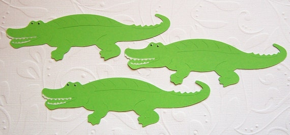 Die Cut Alligator Gator Green Reptile Swamp Animal by Paperquick