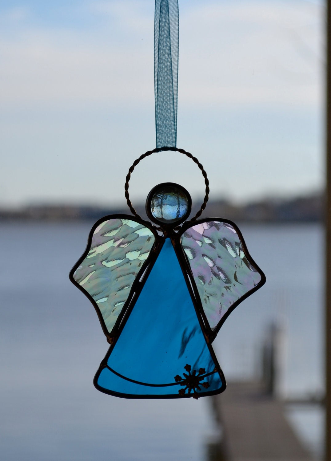 Snow Angel Stained Glass Suncatcher by dortdesigns on Etsy