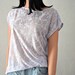 Floral Burnout Top Lilac / Purple Boxy / Oversized Tee Boatneck Short Cap Sleeve Lace Mesh Cover Up Shirt Cropped Roses, Free Shipping
