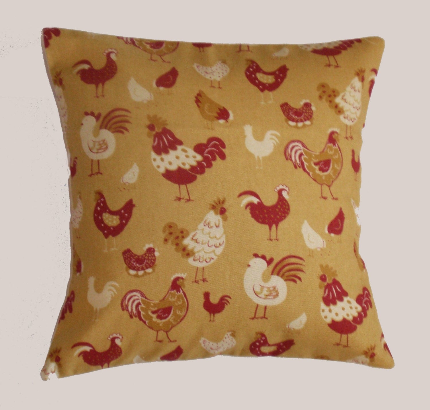 Throw Pillow Cover Whimsical Chickens Pillow Cover