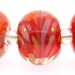 FIVE (5) Handmade Bright Orange Round Lampwork Beads