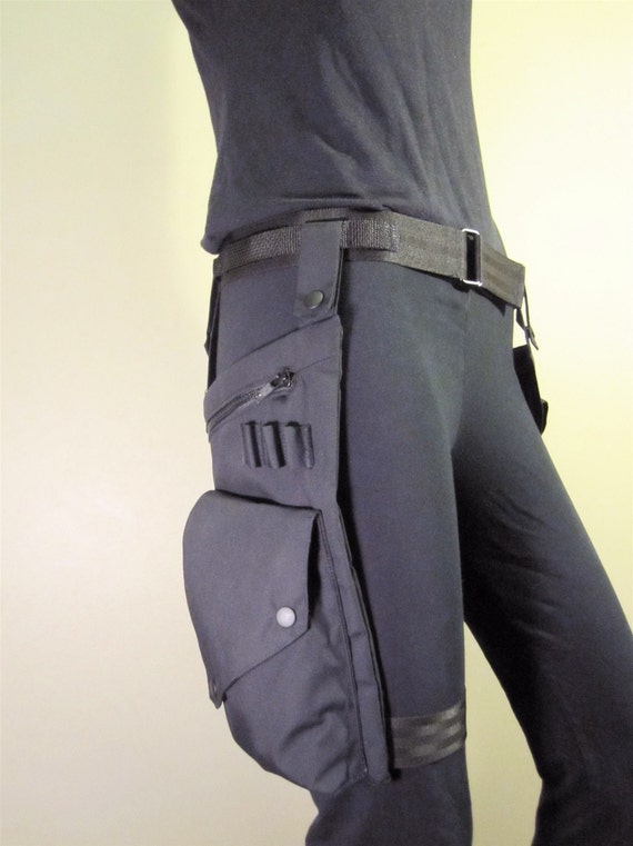 Items similar to Water Resistant Pocket Belt and Leg Bag. Back to Black ...