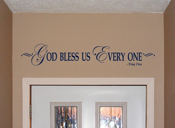 God Bless Us Everyone vinyl decal holiday sticker Christmas